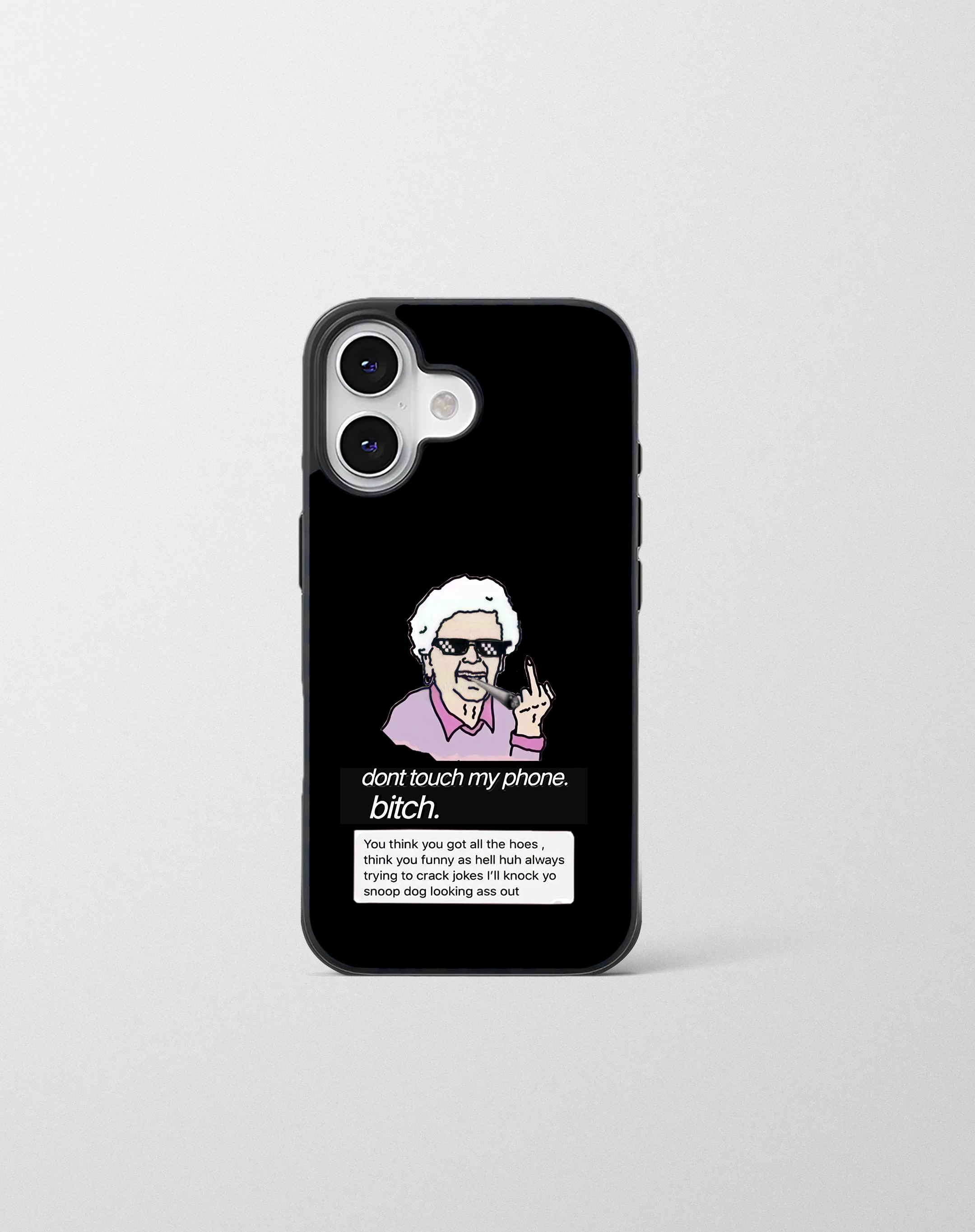 قاب موبایل مدل    « Grandma » مشکی