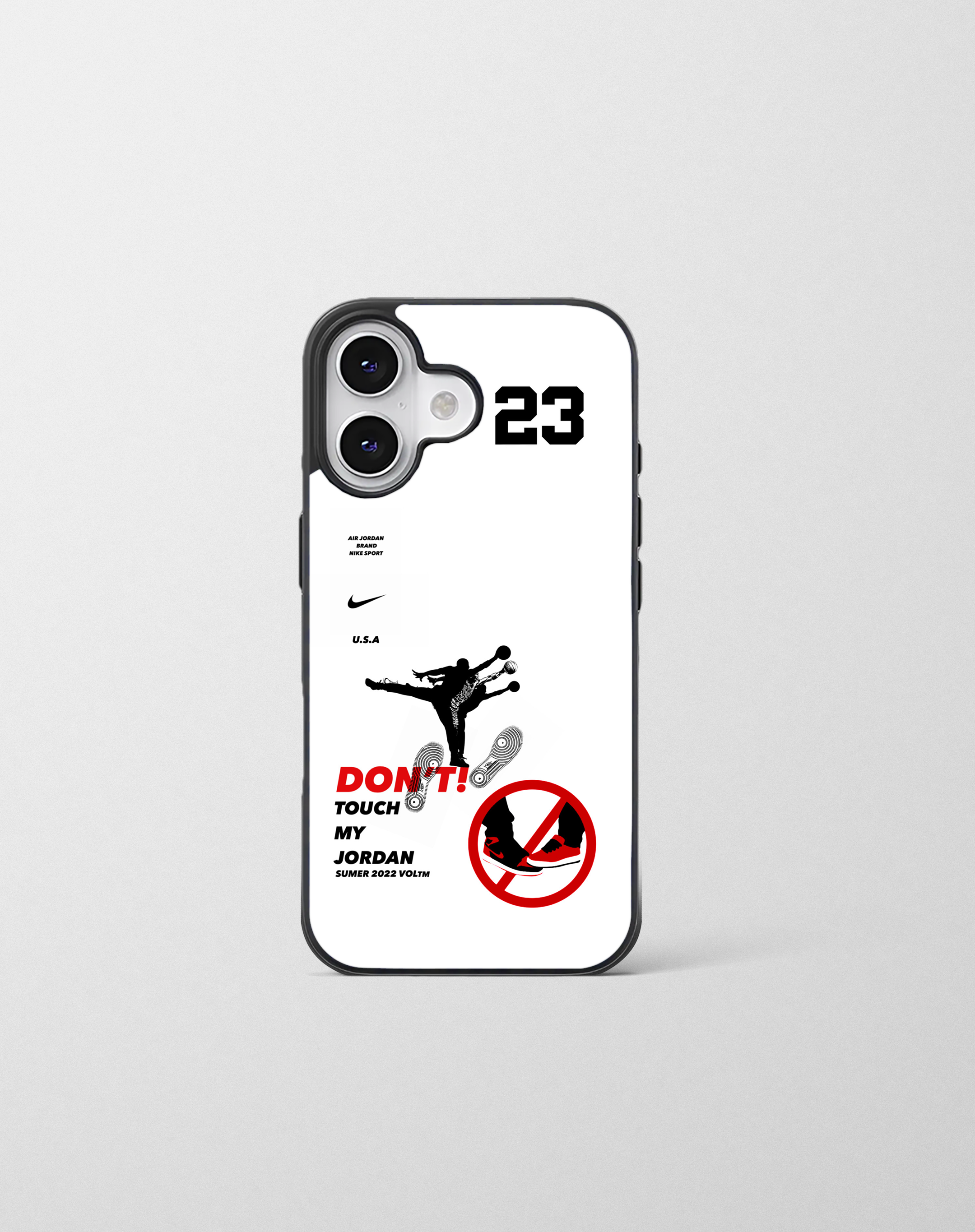 قاب موبایل مدل    « don’t touch  my jordan» سفید