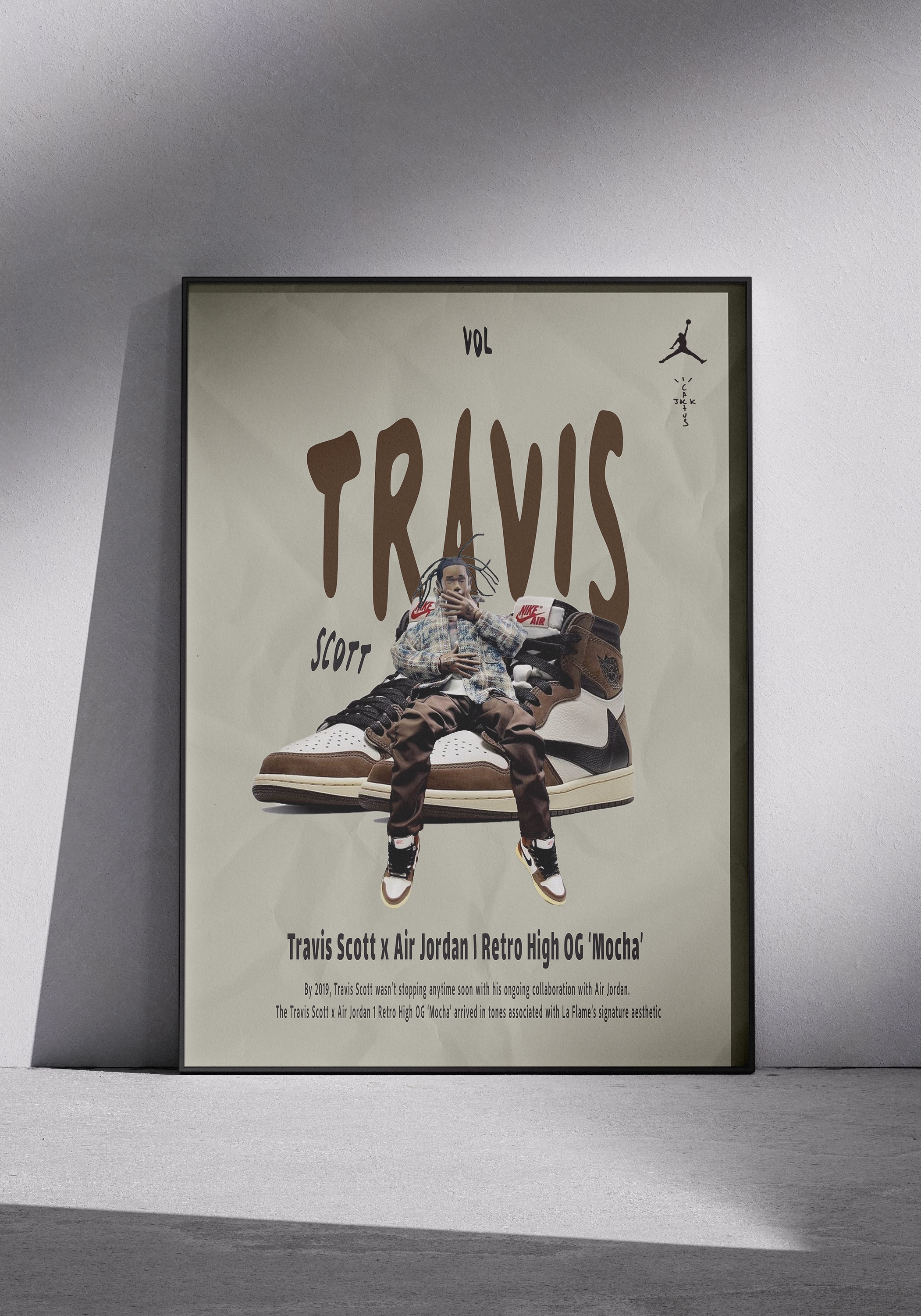 تابلو  Travis Scott x Air Jordan I Retro High OG 'Mocha'