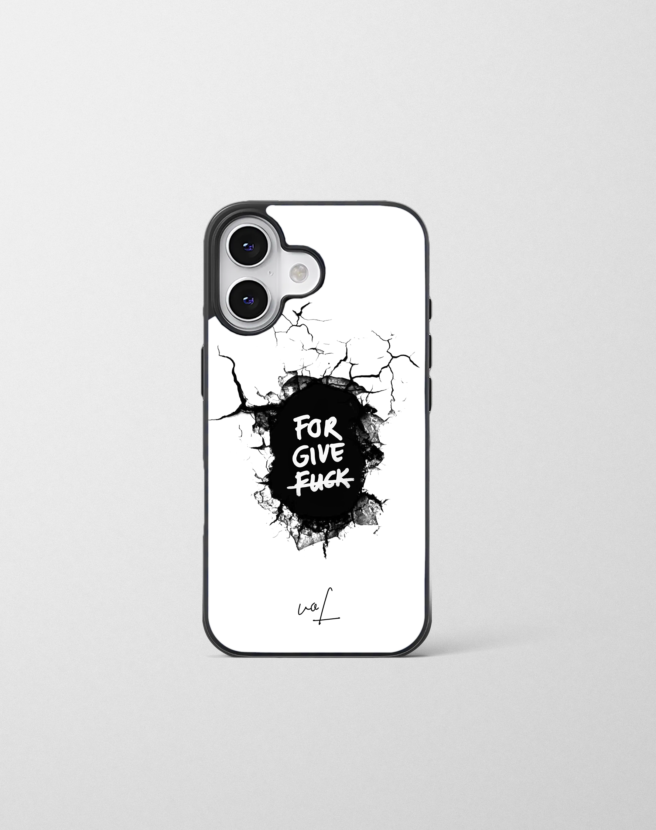 قاب موبایل مدل «  For give f*ck » سفید