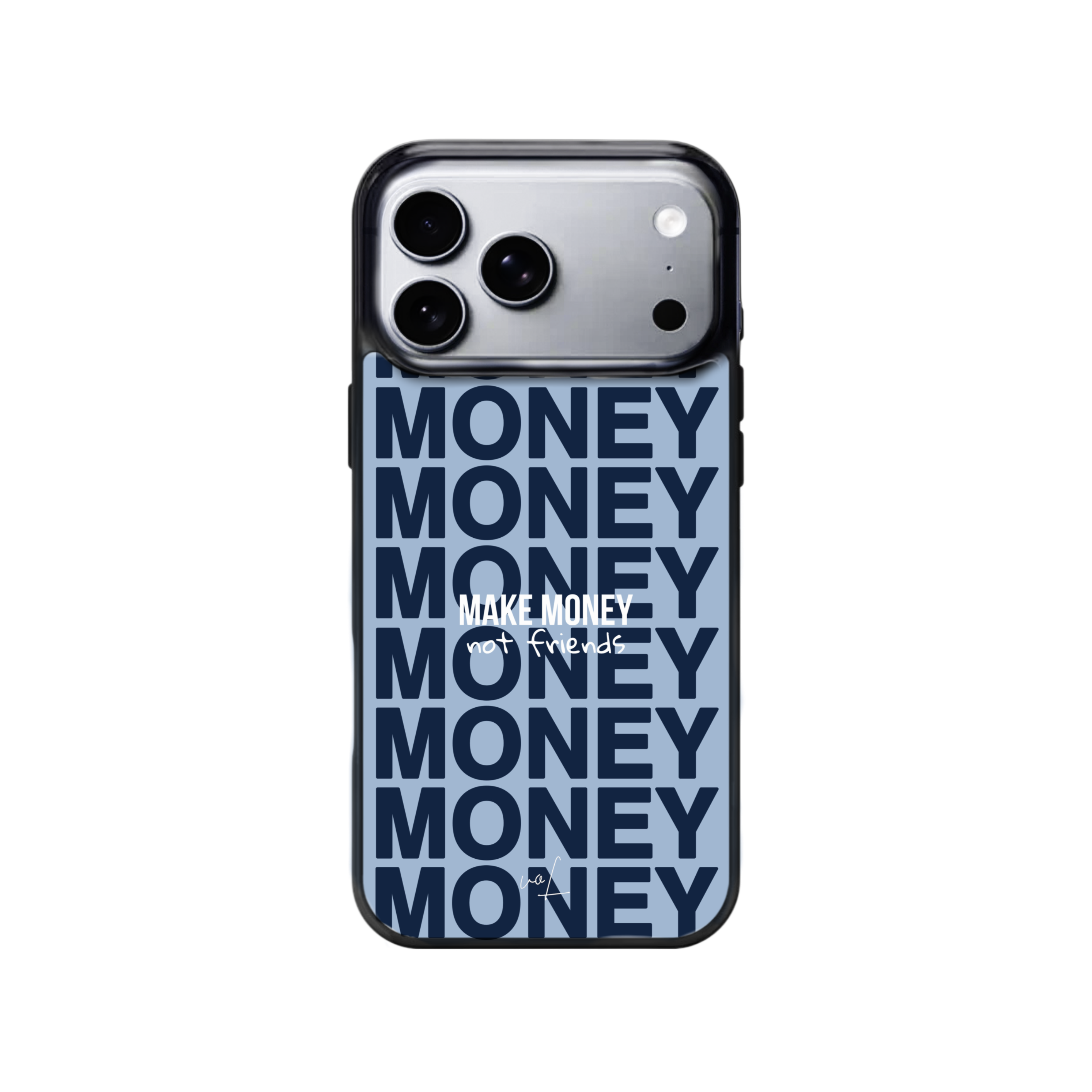 قاب موبایل مدل    « Money » آبی کمرنگ