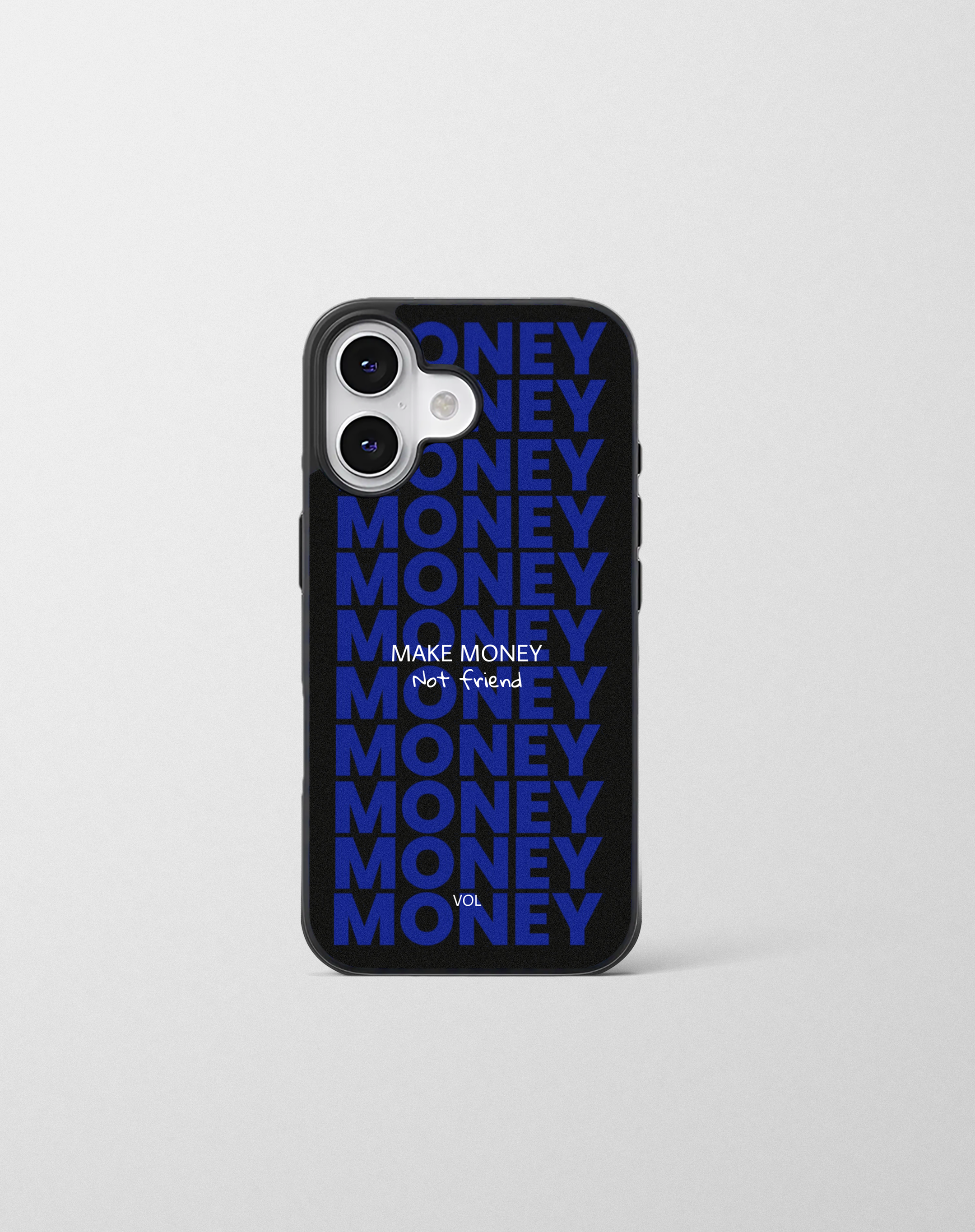 قاب موبایل مدل    « Make money » آبی