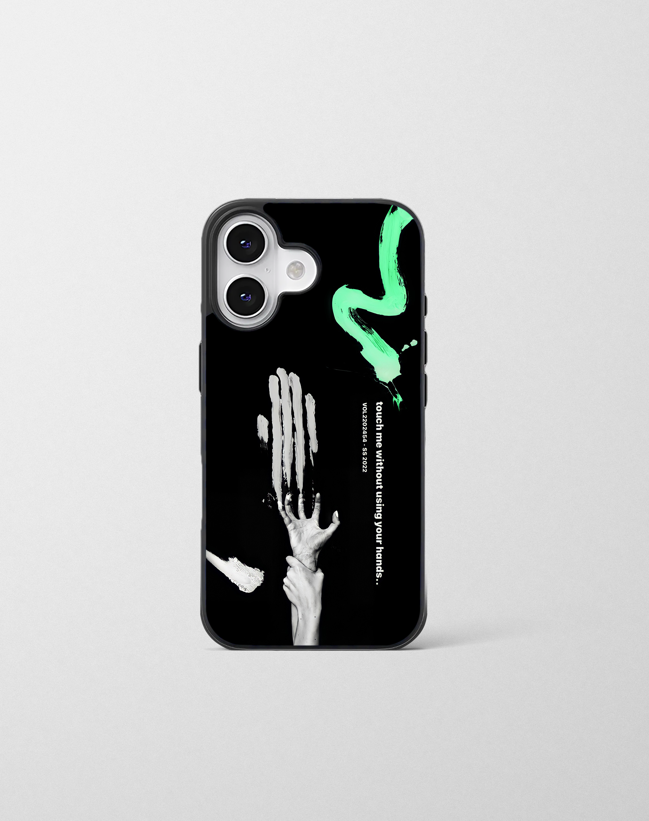 قاب موبایل مدل    « touch me without using your hands» مشکی